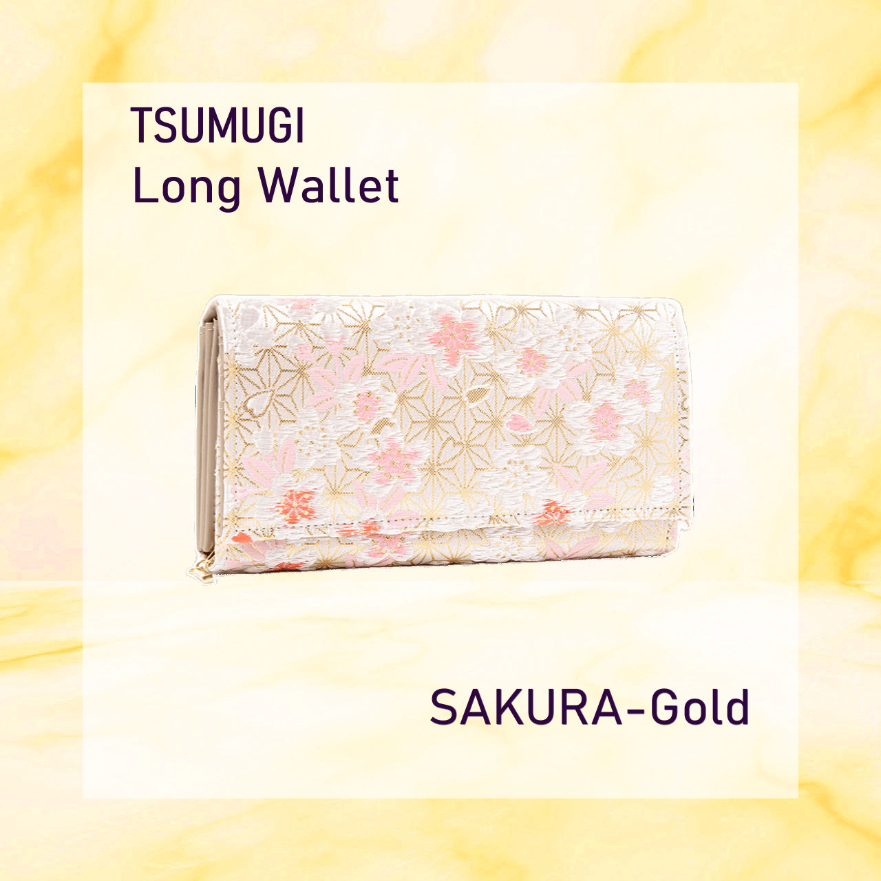 TSUMUGI Long Wallet - SAKURA-Gold
