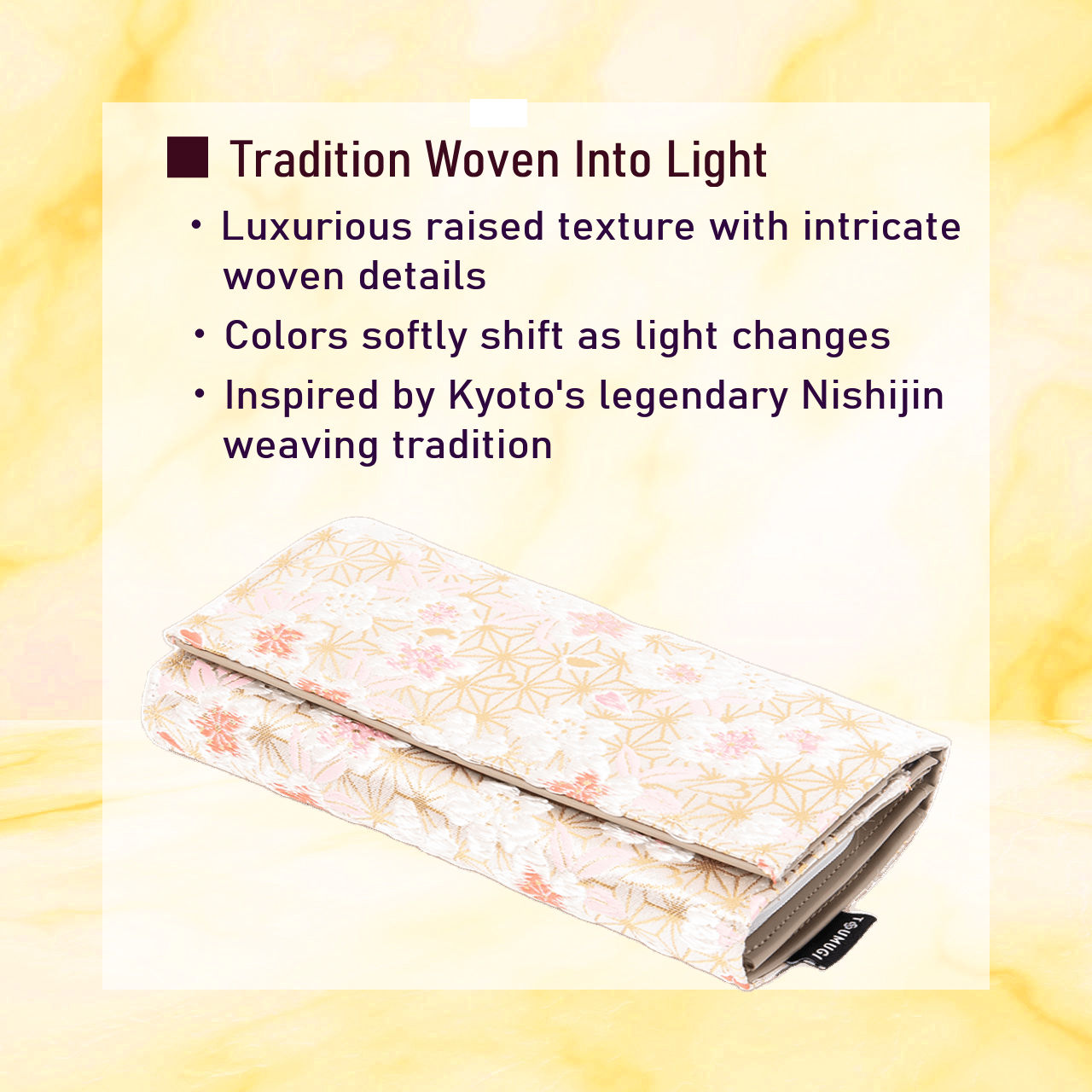 TSUMUGI Long Wallet - SAKURA-Gold