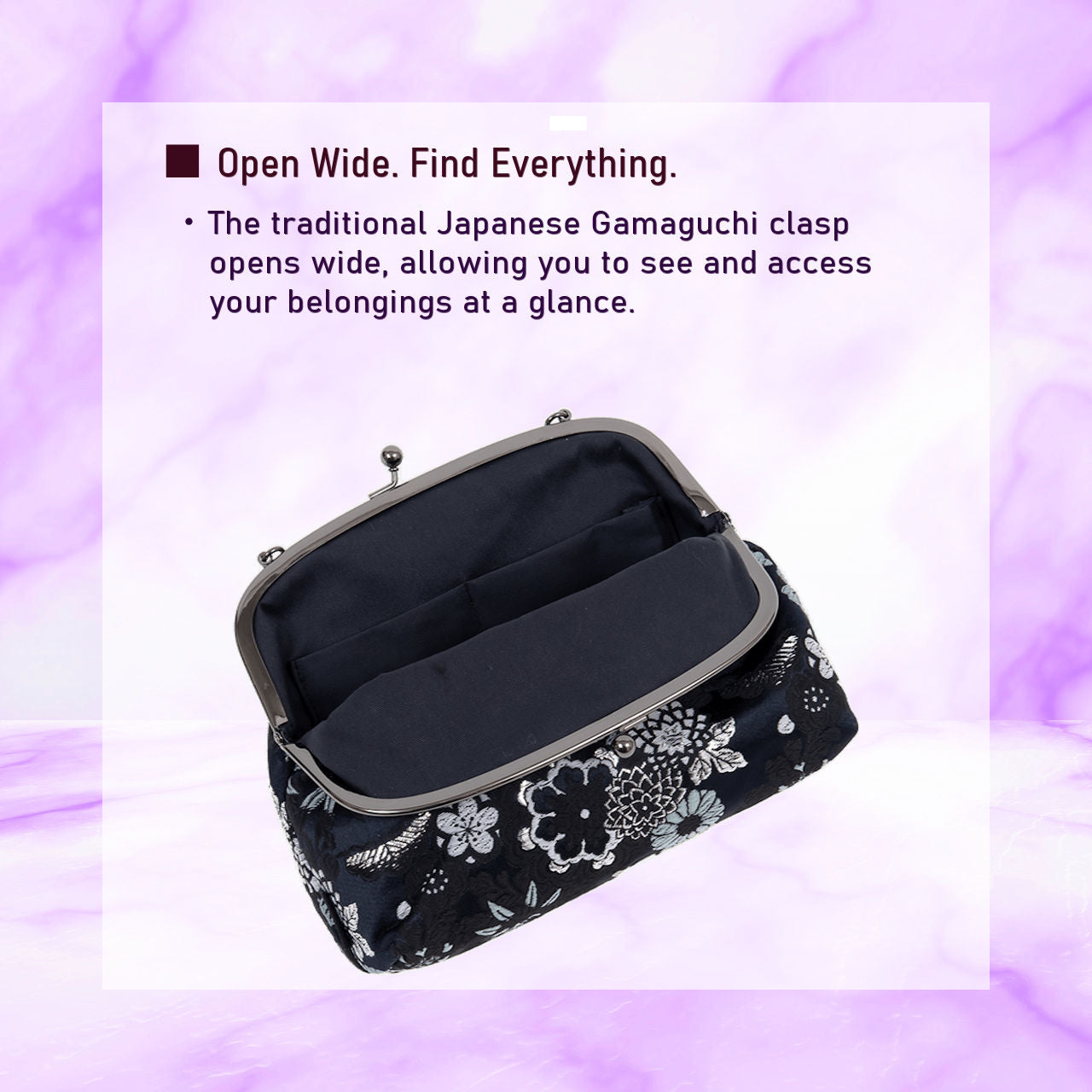 TSUMUGI Shoulder Bag - KIKU-Black